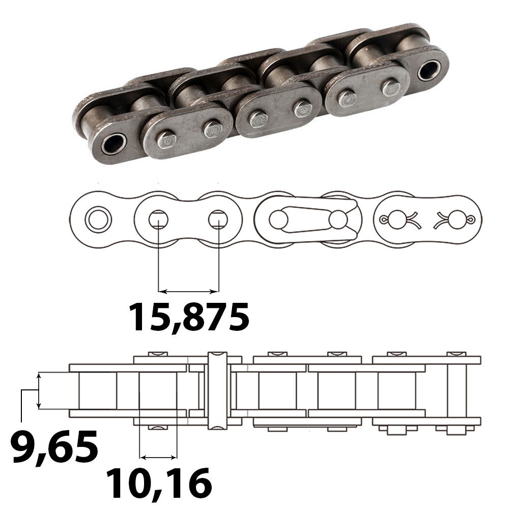 Vision 10B Ipari görgőslánc 5/8" X 3/8'' (5 m) termék fő termékképe