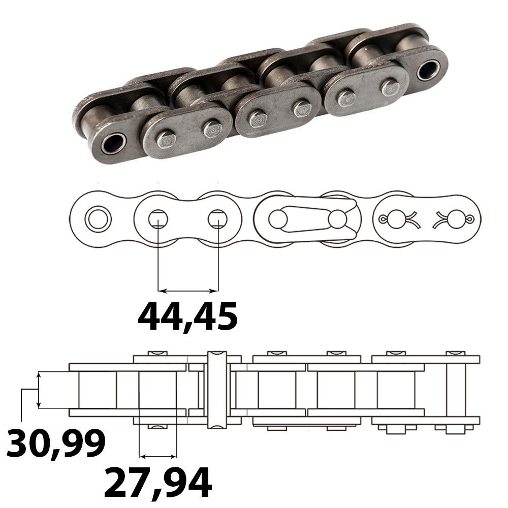 Vision 28B Ipari görgőslánc 1''3/4 X 1''1/4 (5 m) termék fő termékképe