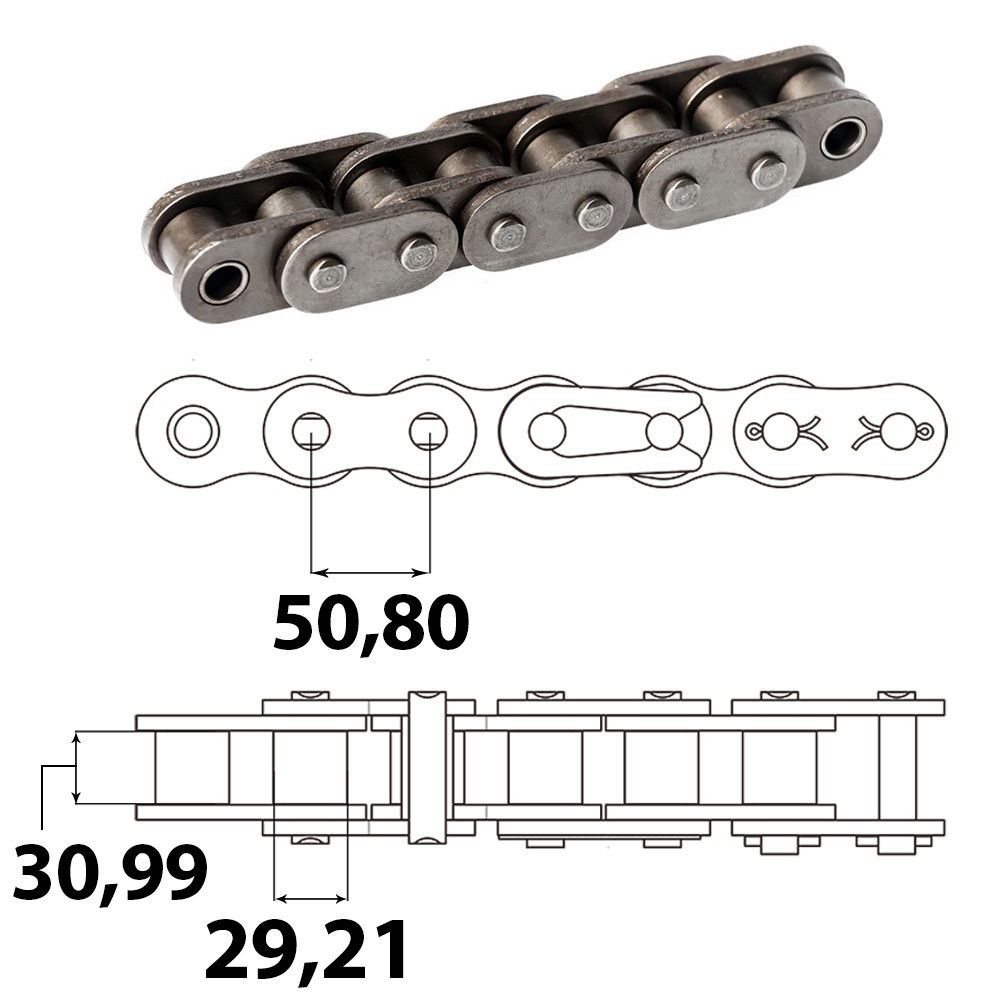 Vision 32B Ipari görgőslánc 2'' X 1''1/4 (5 m) termék fő termékképe