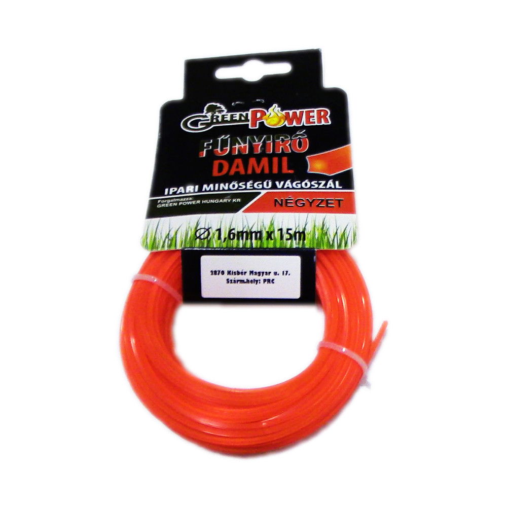 GreenPower Green Power fűkasza damil Ø1,6 mm, 15 m négyzet keresztmetszetű termék fő termékképe