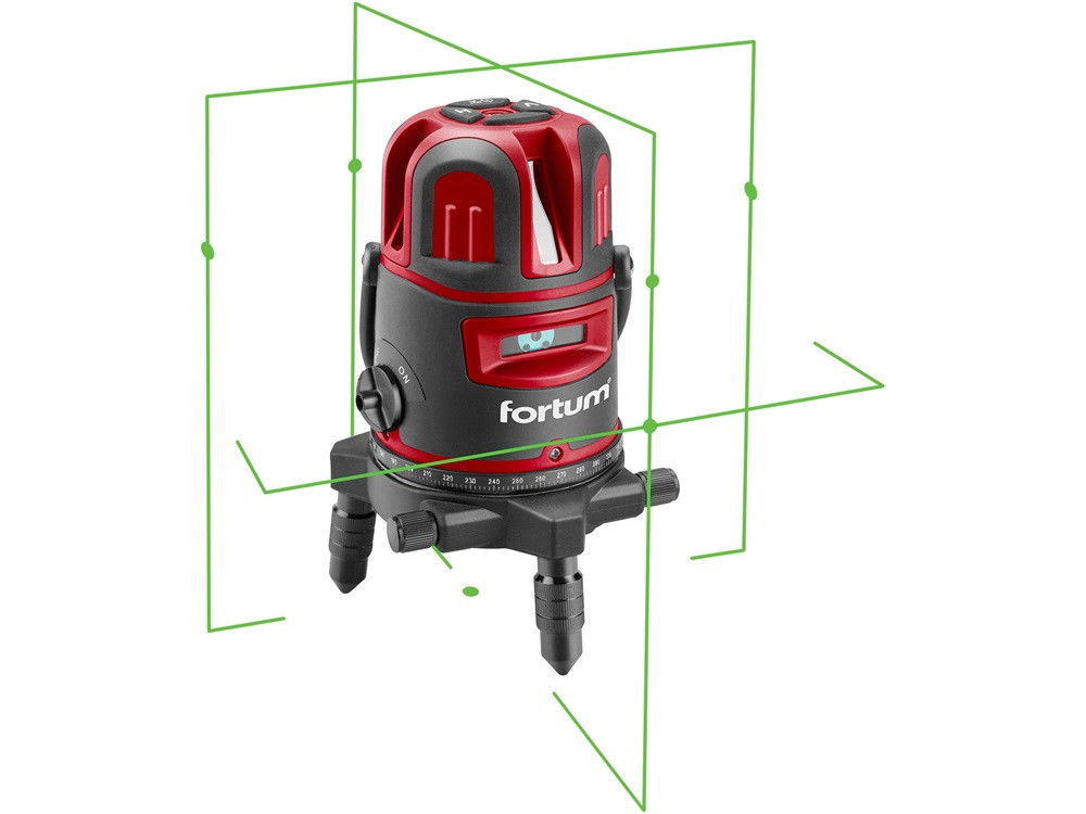 FORTUM automatikus lézeres vízszintező, ZÖLD, 1H4V6D (1 horizontális+ 4 vertikális+ 6 pont) pontosság:0,2mm/1m, 5/8" menet termék fő termékképe