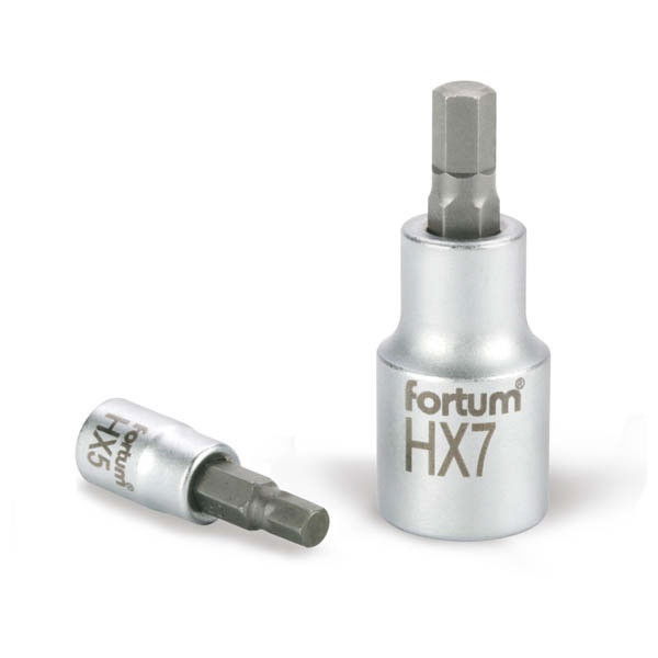FORTUM bitdugófej, imbusz, 1/2", 61CrV5/S2, mattkróm; 8mm (HX8), 55mm FORTUM termék fő termékképe