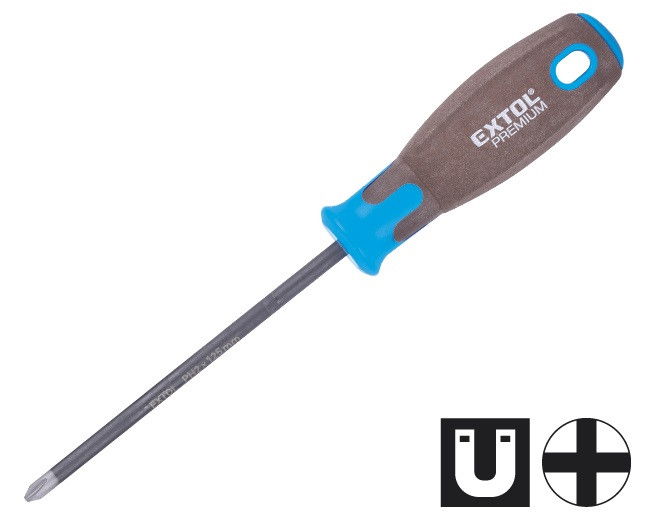 EXTOL csavarhúzó, PH, CV., mágneses, SUPERGRIP markolat; PH3×150mm termék fő termékképe
