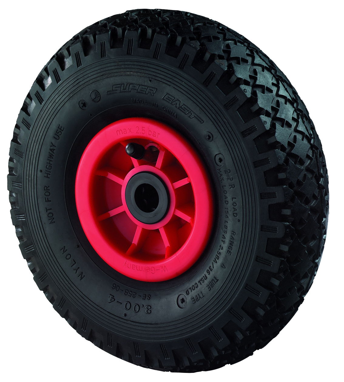 BS ROLLEN Alapkerék 260 D15.266 tömlős fekete keresztbordás terhelhető: 120kg termék fő termékképe