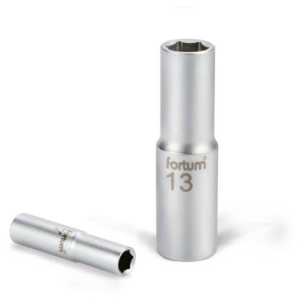 FORTUM dugófej, hosszított, 1/4", 8mm, 61CrV5, mattkróm, 50mm hosszú FORTUM termék fő termékképe