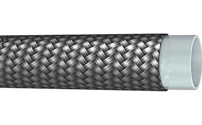PTFE TEFLON tömlő egyenes falú rozsdamentes acélfonat erősítéssel termék fő termékképe