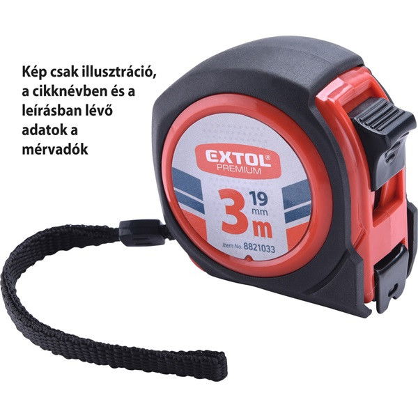 EXTOL mérőszalag, gumírozott, 1 stoppos, 7,5m×25mm termék fő termékképe