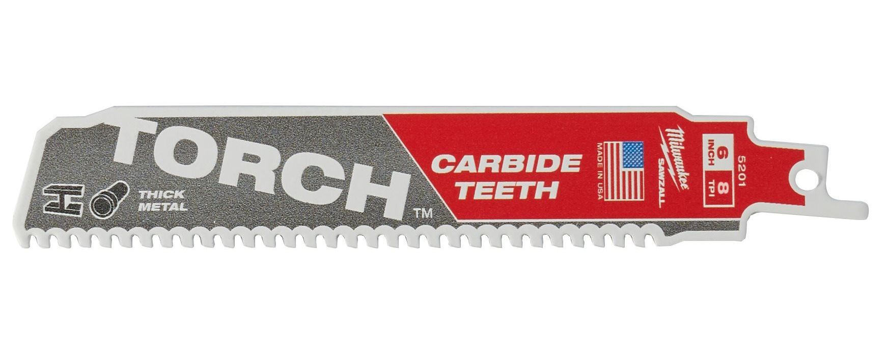Milwaukee Heavy Duty TORCH™ keményfém fogazatú szablyafűrészlap, bontó, fémhez, 150 mm, 8 TPi, 5 db/csomag termék fő termékképe